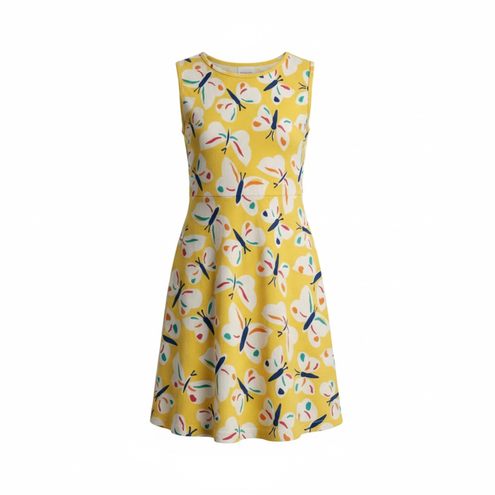 Hanna Andersson Floaty Butterfly Soft Dress Size US 12 Yellow